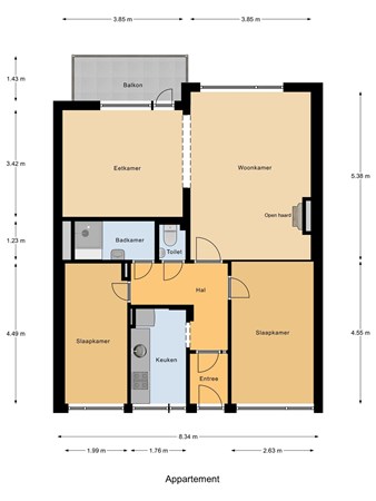 Floorplan - Jozef Israëlslaan 25, 2282 TA Rijswijk